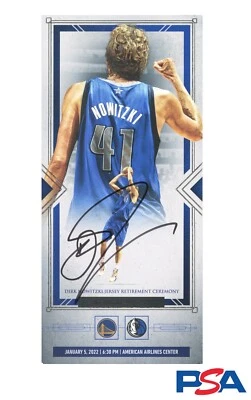 Dirk Nowitzki Signed #41 Jersey Retirement Ticket Stub Psa/Dna Dallas Mavericks - Image 1 of 3