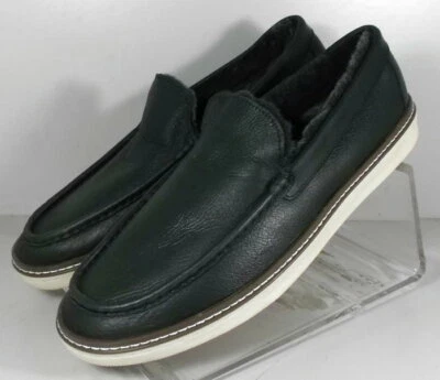 256631 SP50 MCGUFFEY SHEARLING MEN'S SHOES 9 M BLACK LEATHER JOHNSTON MURPHY - Image 1 of 4