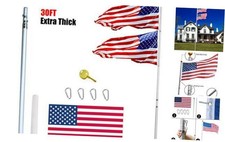 New listing
Extra Thick 30Ft Telescoping Flag Pole Kit, Aluminum Telescopic Flagpole Set wi