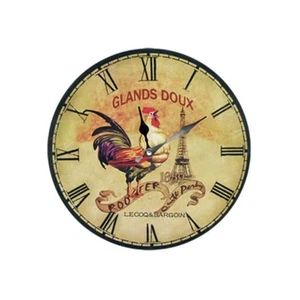 Pendule Horloge Murale Coq Le Glands Doux Henri Lecoq J-B Bargoin Rétro - Imagen 1 de 2