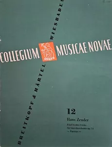 Hans Zender Fünf leichte Stücke Five Easy Pieces for String Orchestra Full Score - Picture 1 of 1