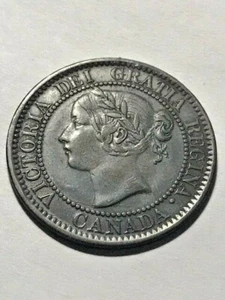 Centavo grande Canadá 1859 estrecho/bajo 9 en estado bastante bueno+ #15731 - Imagen 1 de 3