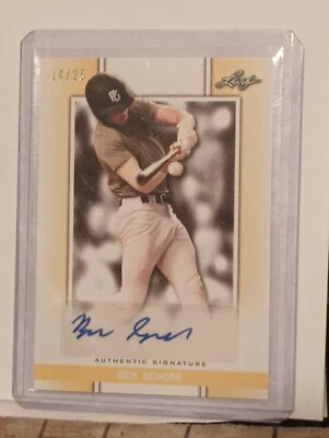 2019 Leaf National Showcase Autographs Yellow #BABS1 Ben Schorr 14/25 - Image 1 of 2
