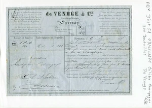 Dépt 51 - Epernay - Célèbre Champagne de VENOGE Commande de 300 Bouteilles 1871 - Picture 1 of 2