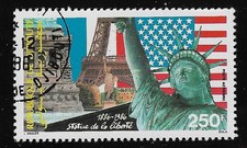 REP. DE DJIBOUTI-1986-VALORE OBLIT. DA 250 f. DI P.A.-CENTENARIO STATUA LIBERTA'
