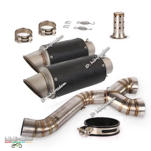 Sistema de silenciador trasero de carbono tubo medio de escape para BMW S1000R S1000RR 2010-2014 - Imagen 1 de 12
