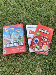 New Super Mario Bros. Wii Nintendo Wii Juego Completo Manual Estuche - Imagen 1 de 2