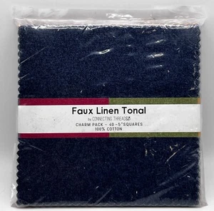 Faux Linen Tonal by Connecting Threads Charm Pack 40 5" Squares 100% Cotton - Picture 1 of 2