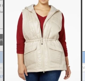 NWT Style & Co Woman Puffer Vest Plus Size 0X Jacket Pure Cashmere Hooded Hood - Picture 1 of 22