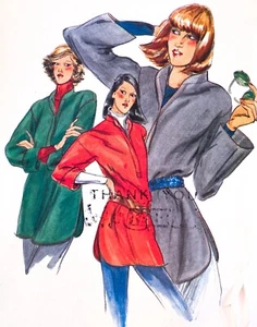 BUTTERICK #6157 Misses Tunic Top Sewing Pattern Large Vintage UNCUT Band Collar - Picture 1 of 4