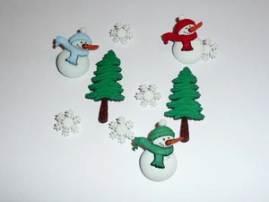 Botones de vástago realistas 3D para muñecos de nieve y copos de nieve botones de 1-1/4"" y 1/2 - Imagen 1 de 3