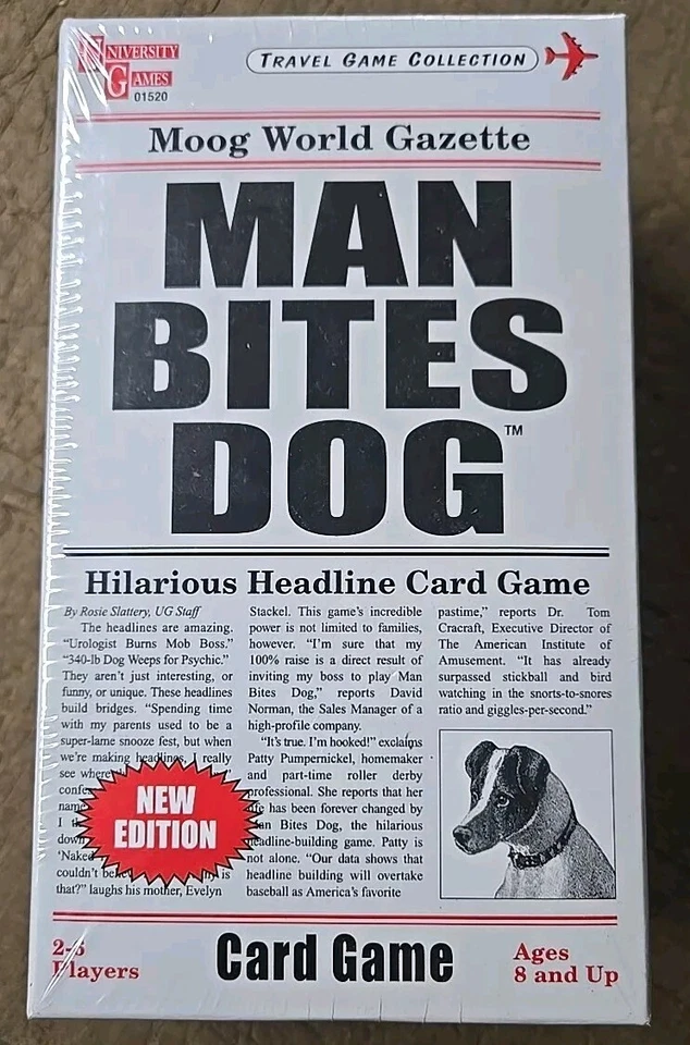 Man Bites Dog Comedy Creative Word Headline Card Game Party Game - Image 1 of 2