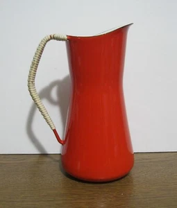 Brocca Dansk Designs Danimarca Smalto Arancione RARA Manico Avvolto 8” Splendida - Foto 1 di 6