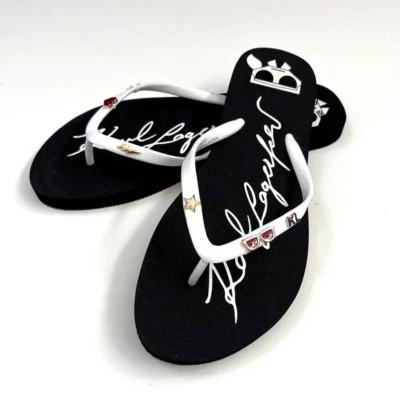 Chanclas sin cordones Karl Lagerfeld Zonny Choupette para gato talla 8 adornos nuevas sin caja Foto 1 de 4