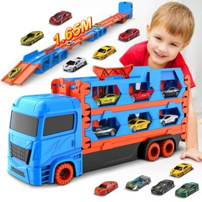 VATOS Transport Truck Toys Cars with 6 Race Cars Toy Gifts for Boys Ages 3 4 5 6 - Image 1 of 4