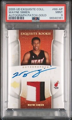 2005 UD Exquisite Wayne Simien Auto Jersey Patch Gold Rookie RPA /25 PSA 9 - Image 1 of 2