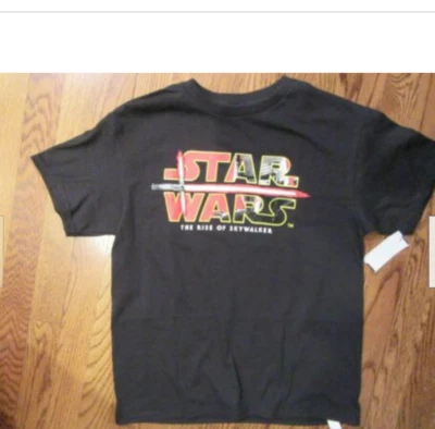 星球大战 The Rise of Skywalker Kylo Sword 男孩 T 恤全新带标签黑色 16/18 码 — 第 1/3 张图片