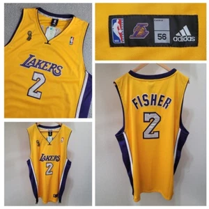 New w/ Tags Authentic Derek Fisher #2 Los Angeles LA Lakers Jersey Adidas NBA 52 - Picture 1 of 19