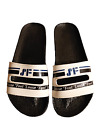 Sandales amples pieds SF noir blanc à glissière chaussures à rabat 8,5/9,5 M
