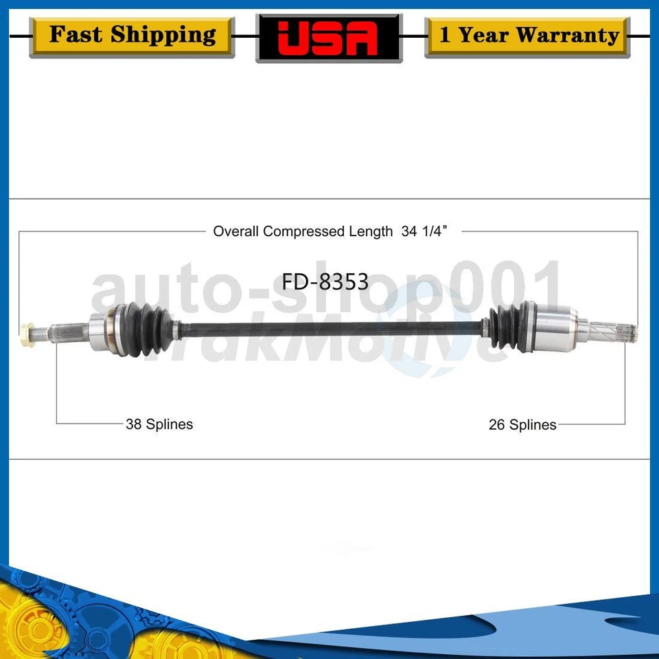 Eje trasero derecho CV eje articulado para Ford Five Hundred 3,0 L 2007 2006 2005 Foto 1 de 1