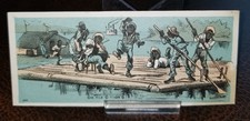 Vintage 1880s Blank Trade Card - Black Americana "on the o high o" raft on Ohio
