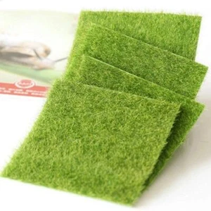 4-Pack 6"x6" Fake Grass Squares Artificial Grass for Miniature Garden Decor - Picture 1 of 9