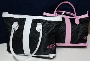 Tote with Pink Ribbon embroidered - Delightfully Pink - Picture 1 of 8