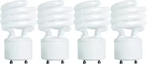 (4 Pack) 13 Watt Mini Spiral - GU24 Base - (60W Equivalent) - T2 Mini-Twist - CF - Picture 1 of 7