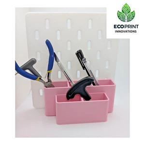 Ikea Skadis Scatola Portaoggetti Organizer per Pegboard Artigianale Rosa 5 Scomparti - Foto 1 di 14