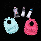 5pcs Dollhouse Miniature 1:12 Baby Bibs, Feeding Bottles, Shampoo Set Gift
