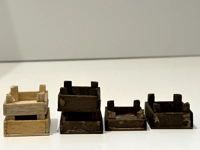 Dolls House Shop, Market Stall, Garden 6 x Wooden Crates 1:12 Scale (Listing E1) - Image 1 of 4