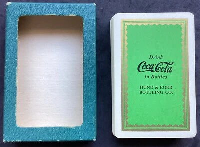 RARE DECK 1939 COCA-COLA PLAYING CARDS GREEN Pinochle Complete HUND EGER NM++ 50 - Image 1 of 4