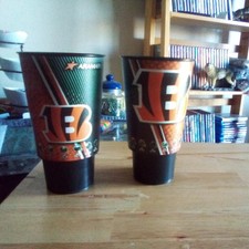 2 Cincinnati Bengals Plastic Cups Set Of 2