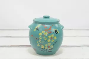 Vintage Ransburg handbemalt blau handbemalt Topf Keksdose Küche Deko - Bild 1 von 11