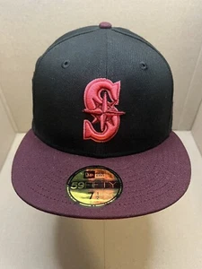 New Era SEATTLE MARINERS 59FIFTY Fitted Hat 25th Anniversary Side Patch 7 1/2 - Picture 1 of 8