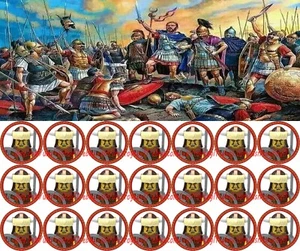 21PCS Europe Medieval Times Attila Huns Warrior 4cm Plastic Figure DIY Toy - Picture 1 of 1