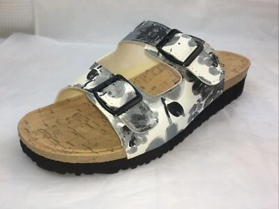 Birks RK-SUSY2 Women Sandal FLORAL BAND Slide CONTOUR CORK FOOTBED Foam Platform - Image 1 of 4