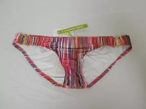 Gianni Bini New Womens Pink Stripe Ring Side Bathing Suit Bikini Bottom Medium - Picture 1 of 3