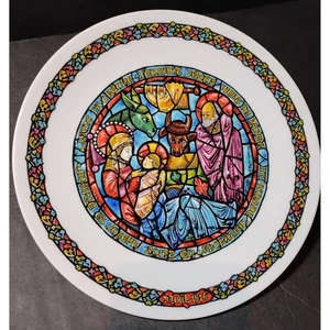 Henri Darceau Limoges Noel Vitrail 1976 Dans La Creche # BC 532 Nativity Plate - Picture 1 of 8