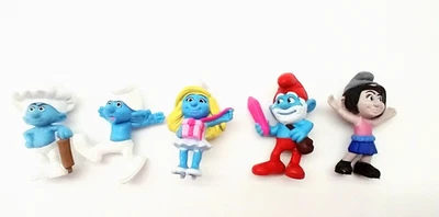 Smurfs Mixed 5 Figure Lot McDonald's Happy Meal Toy Papa Smurfette  2011 2013 - Image 1 of 4