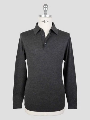 NEW KITON GRAY WOOL 14 MICRON SWEATER POLO EU 50 - US 40 - M KMZ45 - Imagem 1 de 4