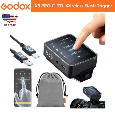 Disparador de flash TTL con pantalla táctil Godox X3 Pro C para pantalla LCD inalámbrica Canon 2.4G Foto 1 de 4
