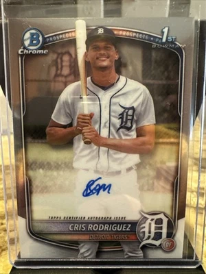 2025 Bowman Chrome Cris Rodriguez 1st Prospects Auto #CPA-CR Detroit Tigers - Image 1 of 4