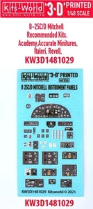 Bausätze World Decals 1/48 3D Decals B-25C/D MITCHELL Bomber INSTRUMENTENTAFELN - Bild 1 von 3