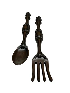 Tenedor y cuchara de cerámica Arnels 16 pulgadas decoración de pared de cocina años 60 - 70 vintage  - Imagen 1 de 19