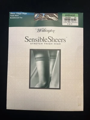 De colección Nuevo de Lote Antiguo Worthington Sensible Transparente Elástico Muslo Alto Bronceado Promedio 03 EE. UU. Foto 1 de 4