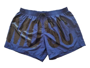 MOSCHINO men's long boxer swimsuit 231V3A42859301 blue-black size L - Picture 1 of 4