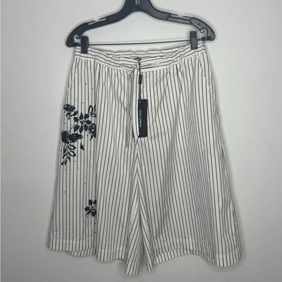 Pantalones Cortos Dolce & Gabbana Popelina a Rayas con Bordado Blanco Negro EU 54/US 38 Foto 1 de 4