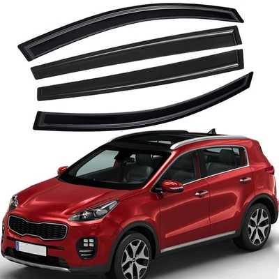 Tape-on Window Visors Vent Shade Wind Deflectors For 2011-2016 Kia Sportage Foto 1 de 4