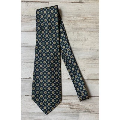 Corbata de seda vintage Gap - azul marino, verde y amarillo Foto 1 de 4